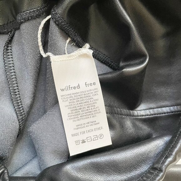 Aritzia Wilfred Free Black Japanese Vegan Leather Daria High Waist Leggings - Picture 7 of 8